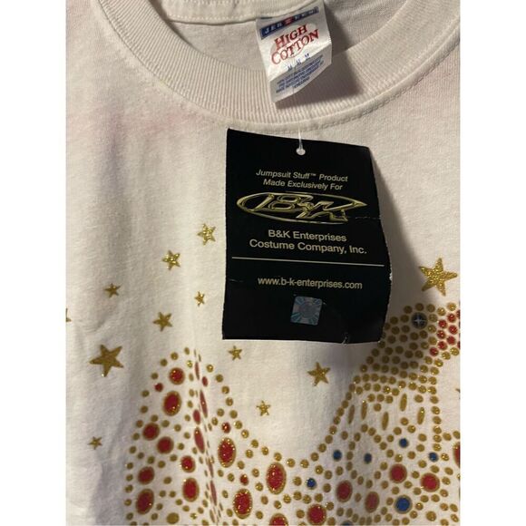 NWT B&K Enterprises Jumpsuit Stuff ELVIS ALOHA EAGLE 2 sided Tee Tshirt M - Picture 7 of 12